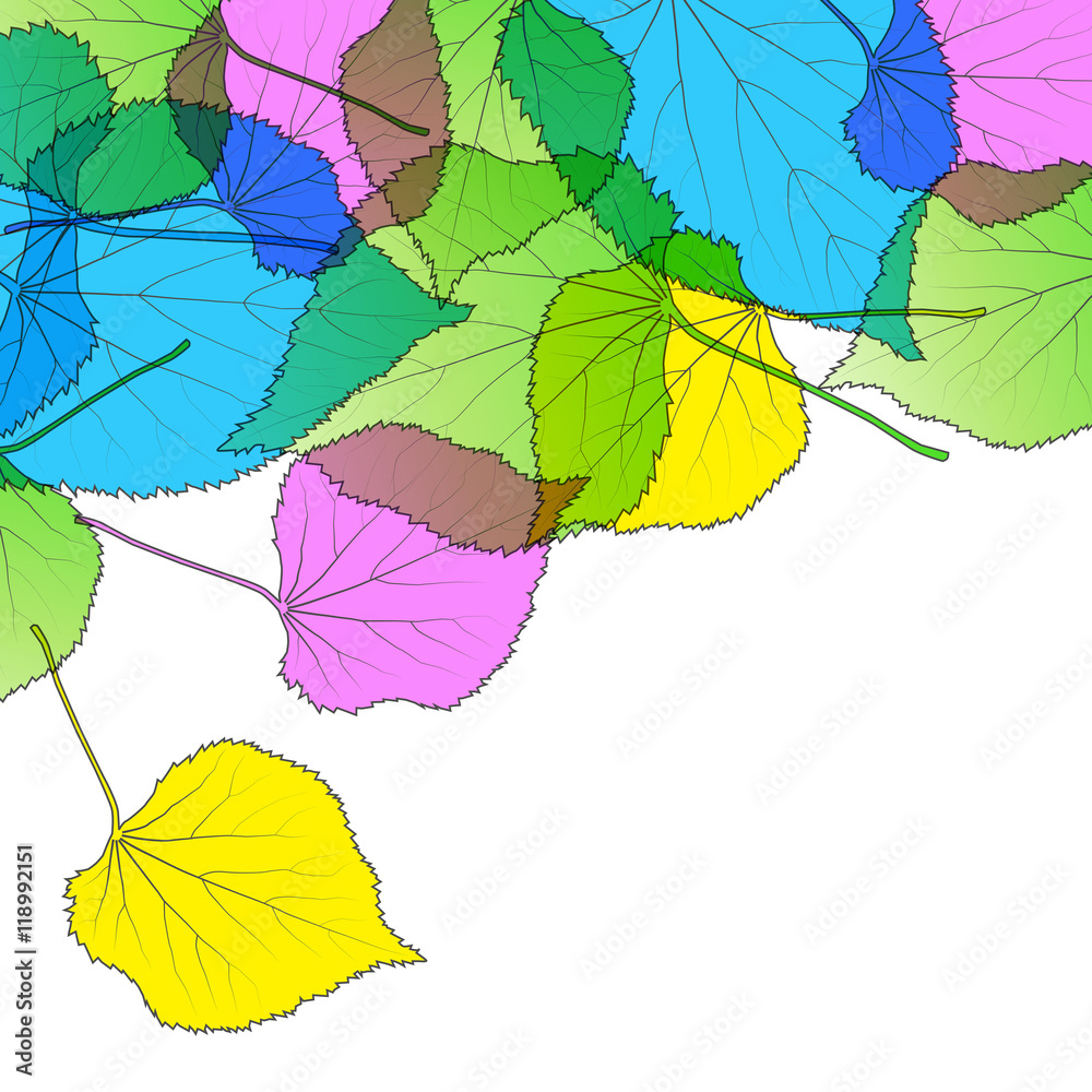Leaves autumn colorful modern background vector abstract illustr