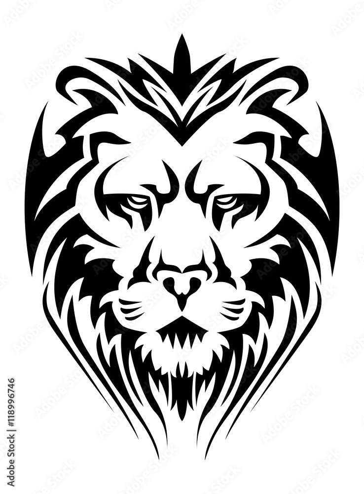 calm lion head