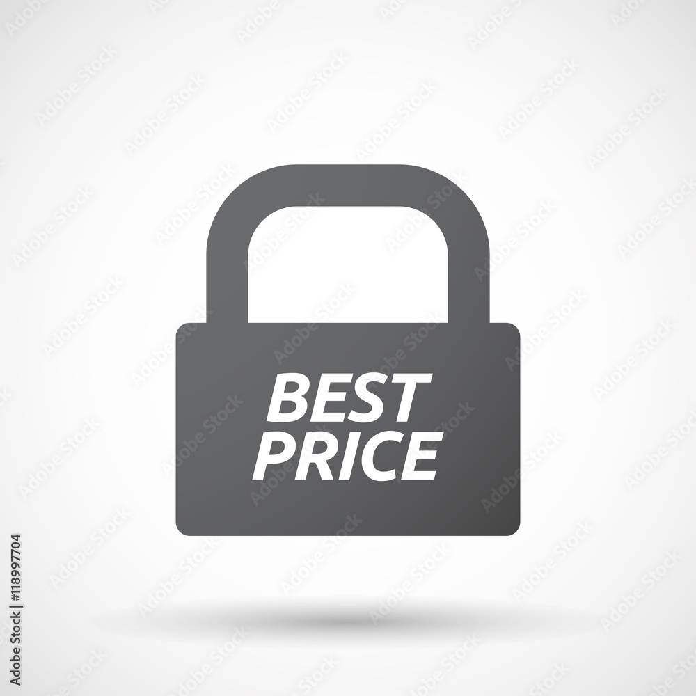 Isolated closed lock pad icon with the text BEST PRICE Isolated closed lock pad icon with the text BEST PRICE