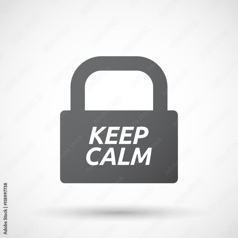 Isolated closed lock pad icon with the text KEEP CALM Isolated closed lock pad icon with the text KEEP CALM