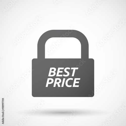 Isolated closed lock pad icon with the text BEST PRICE
