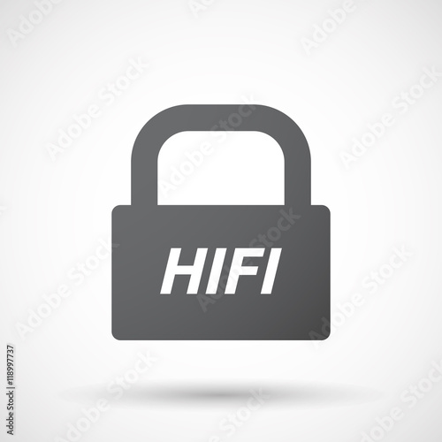 Isolated closed lock pad icon with the text HIFI