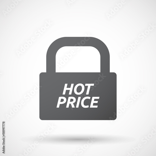 Isolated closed lock pad icon with the text HOT PRICE