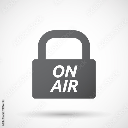 Isolated closed lock pad icon with the text ON AIR