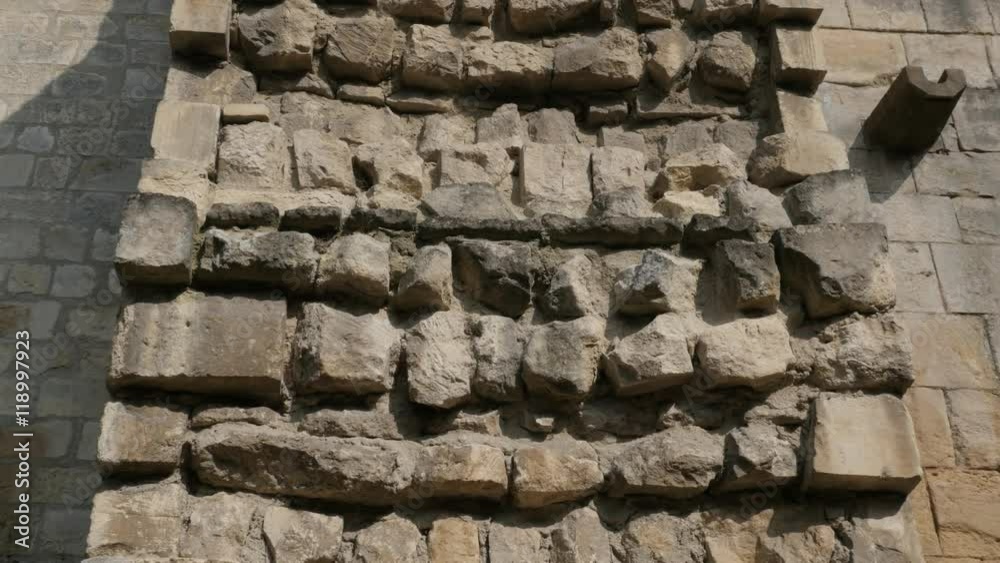 Castle rampart thickness of with lot of rock levels 4K 2160p 30fps ...