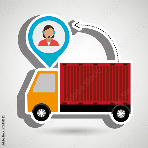 truck delivery cargo pin vector illustration eps 10