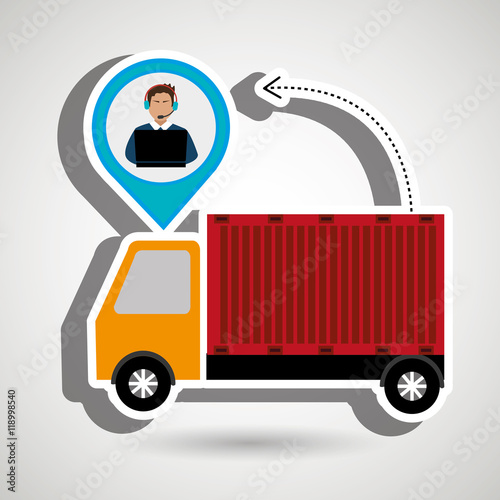 truck delivery cargo pin vector illustration eps 10