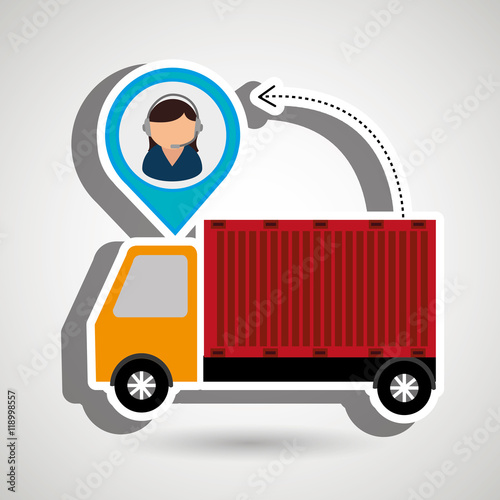 truck delivery cargo pin vector illustration eps 10