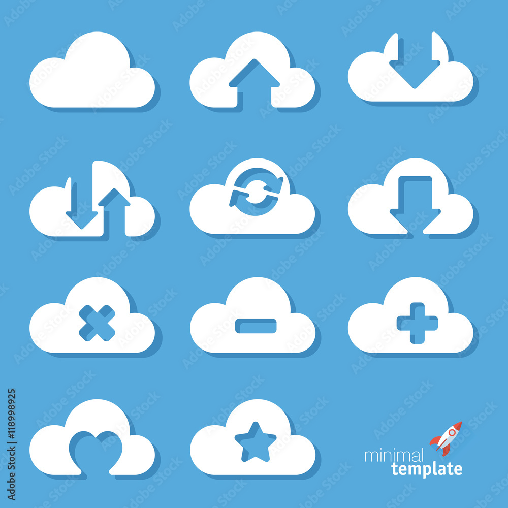 Clouds. Vector icon set. Clouds. Vector icon set.