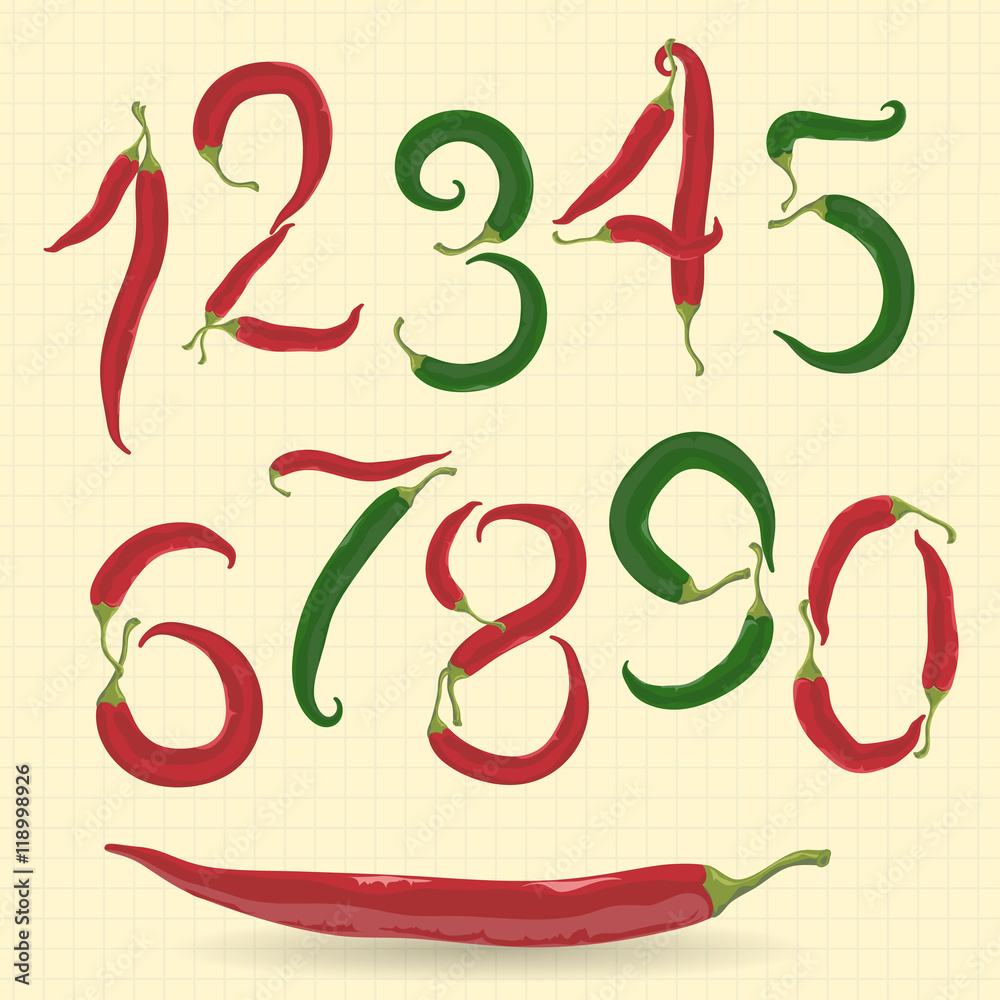 Chilly pepper figures. Vector. Chilly pepper figures. Vector.
