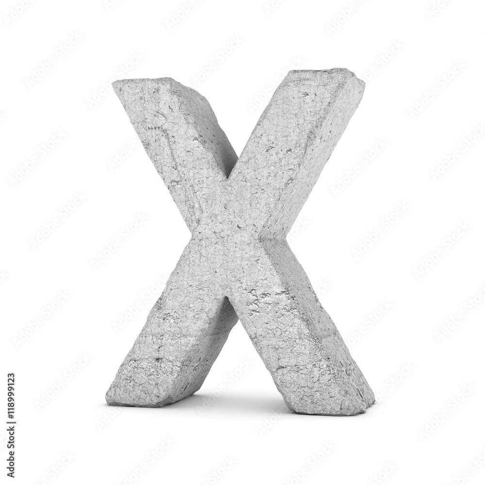 Obraz premium Concrete letter X isolated on white background