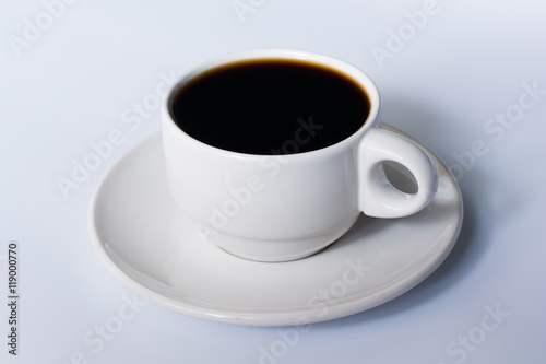 white cup coffee on white background