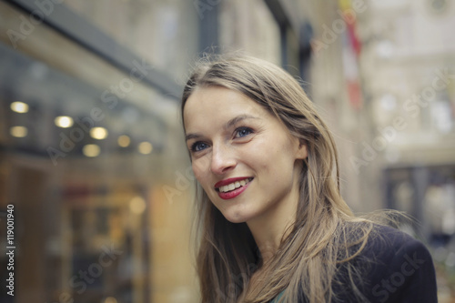 Smiling blonde woman