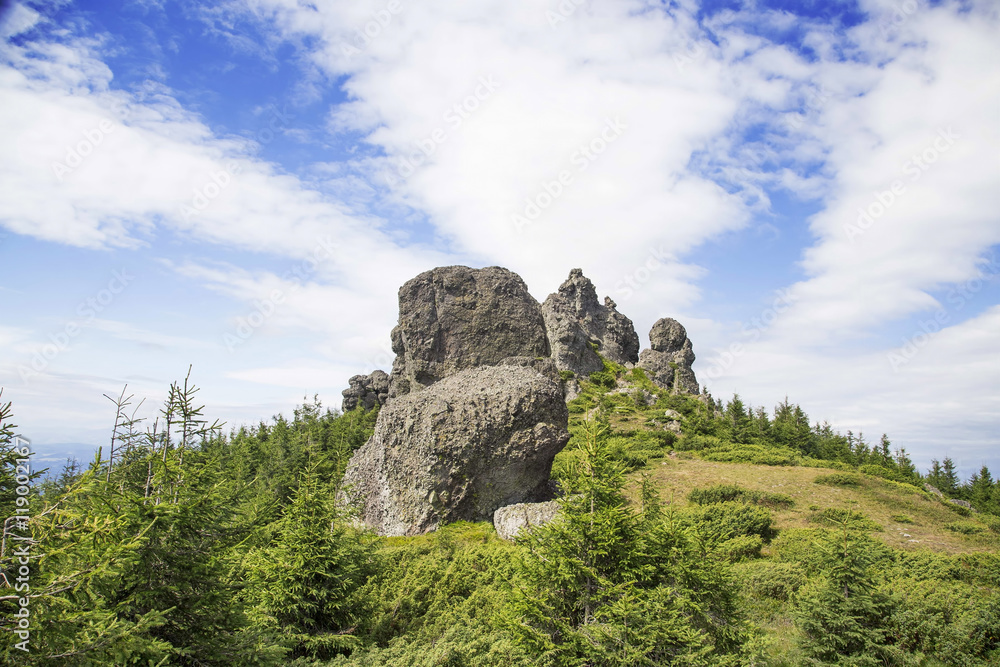 Rock formation in Carpathians mountains, Romania