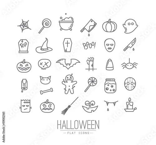 Wallpaper Mural Halloween flat icons Torontodigital.ca