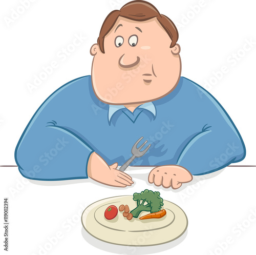 sad man on diet cartoon