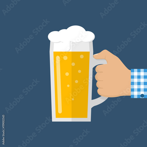 Glass of beer, vector