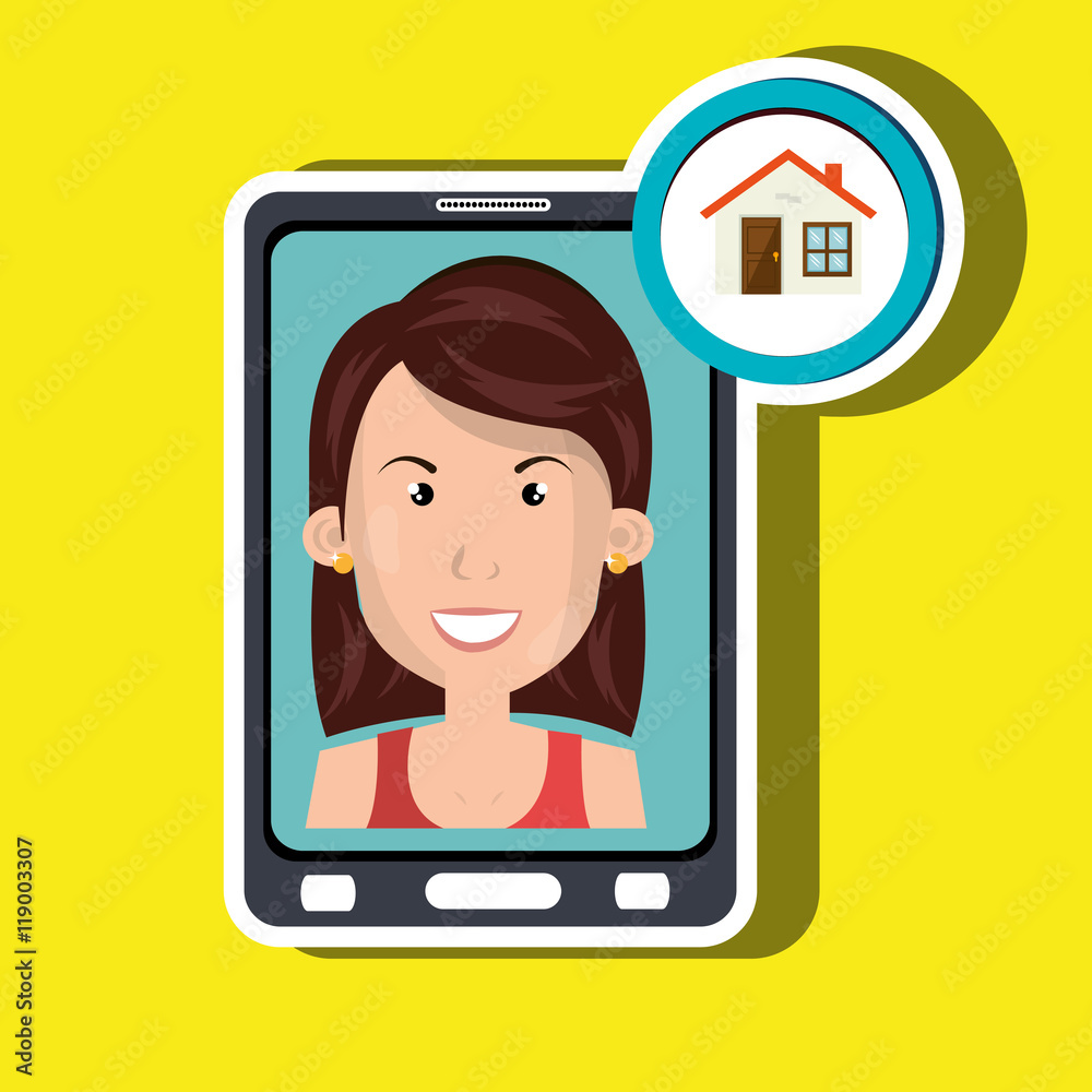 woman smartphone secure vector illustration eps 10 woman smartphone secure vector illustration eps 10