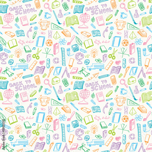 School supplies seamless