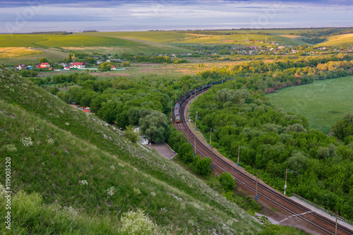view from the mountain on the railroad