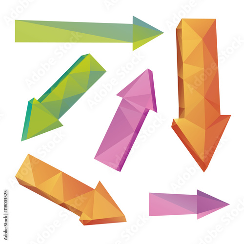 Set of abstract triangle shape arrows, vector illustration