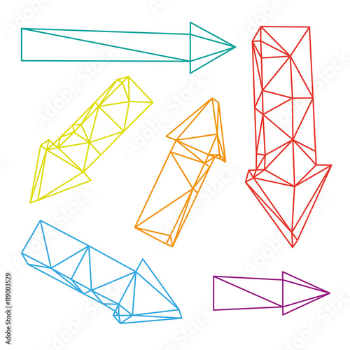 Set of abstract triangle shape arrows, vector illustration