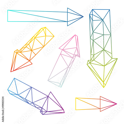 Set of abstract triangle shape arrows, vector illustration