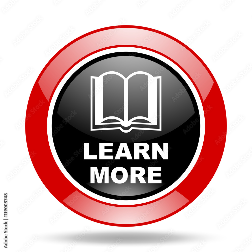 learn more red and black web glossy round icon learn more red and black web glossy round icon