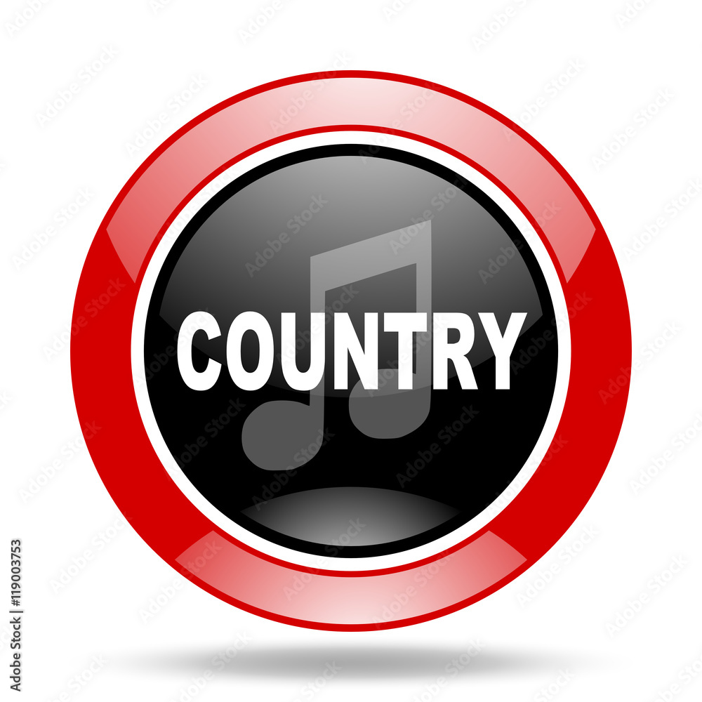 music country red and black web glossy round icon music country red and black web glossy round icon