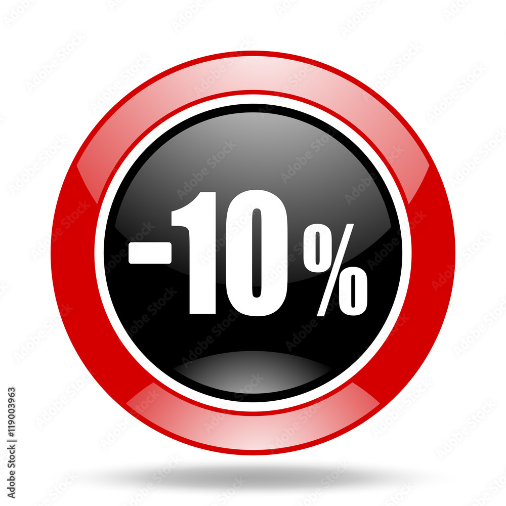 10 percent sale retail red and black web glossy round icon 10 percent sale retail red and black web glossy round icon