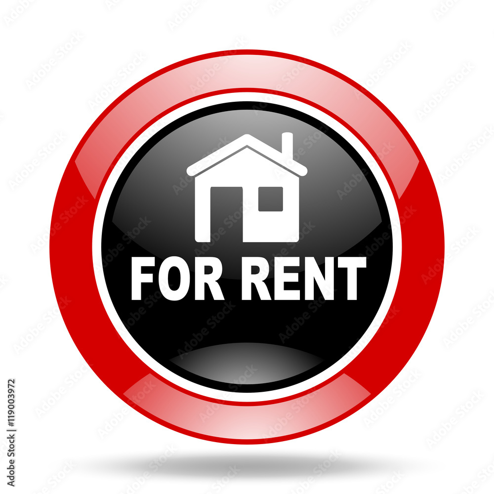 for rent red and black web glossy round icon for rent red and black web glossy round icon