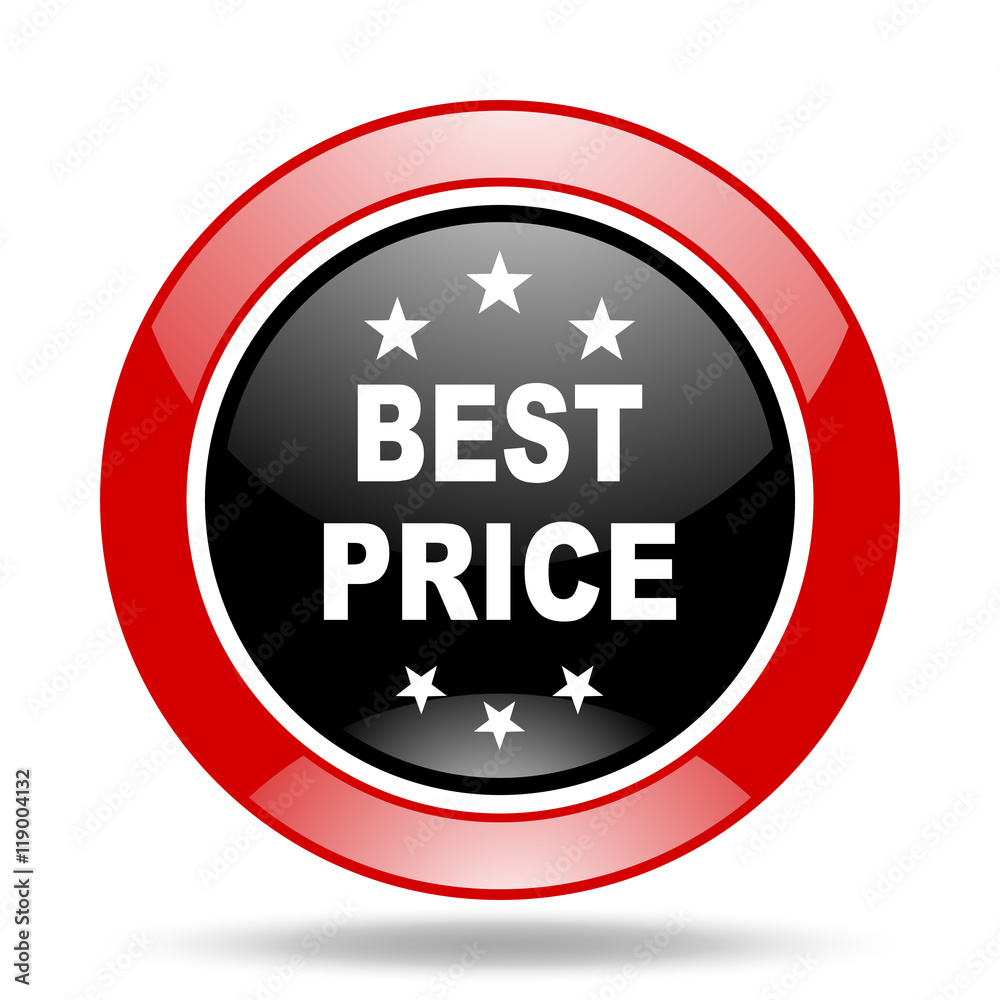 best price red and black web glossy round icon best price red and black web glossy round icon