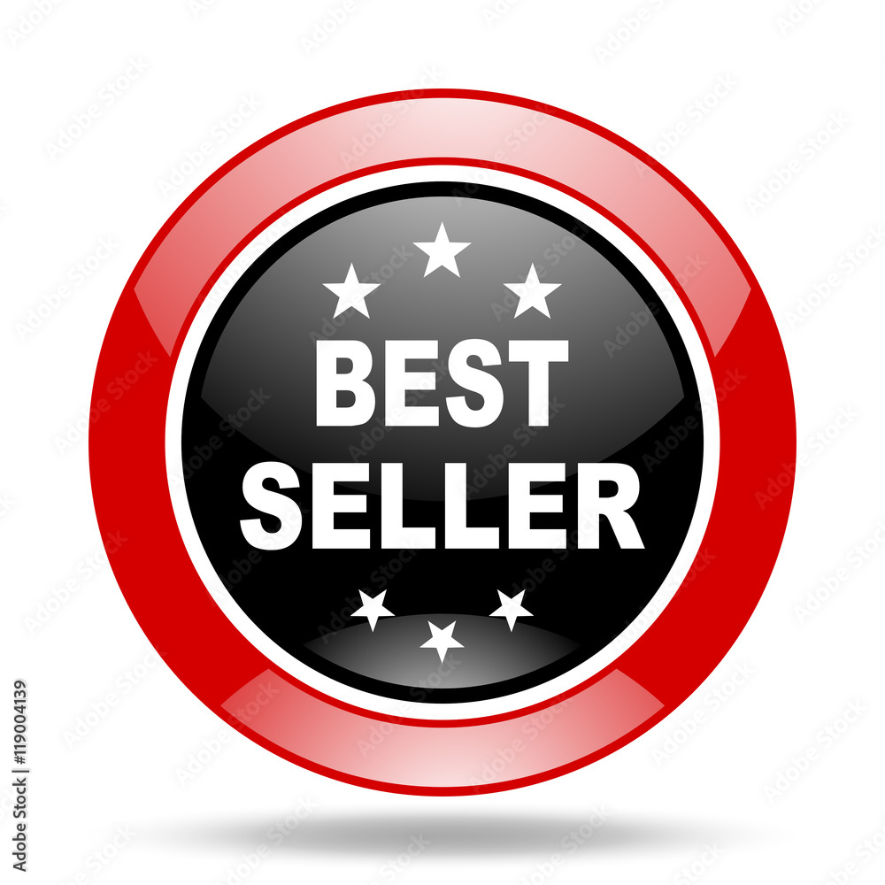 best seller red and black web glossy round icon best seller red and black web glossy round icon