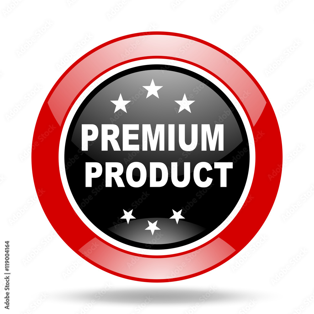 premium product red and black web glossy round icon
