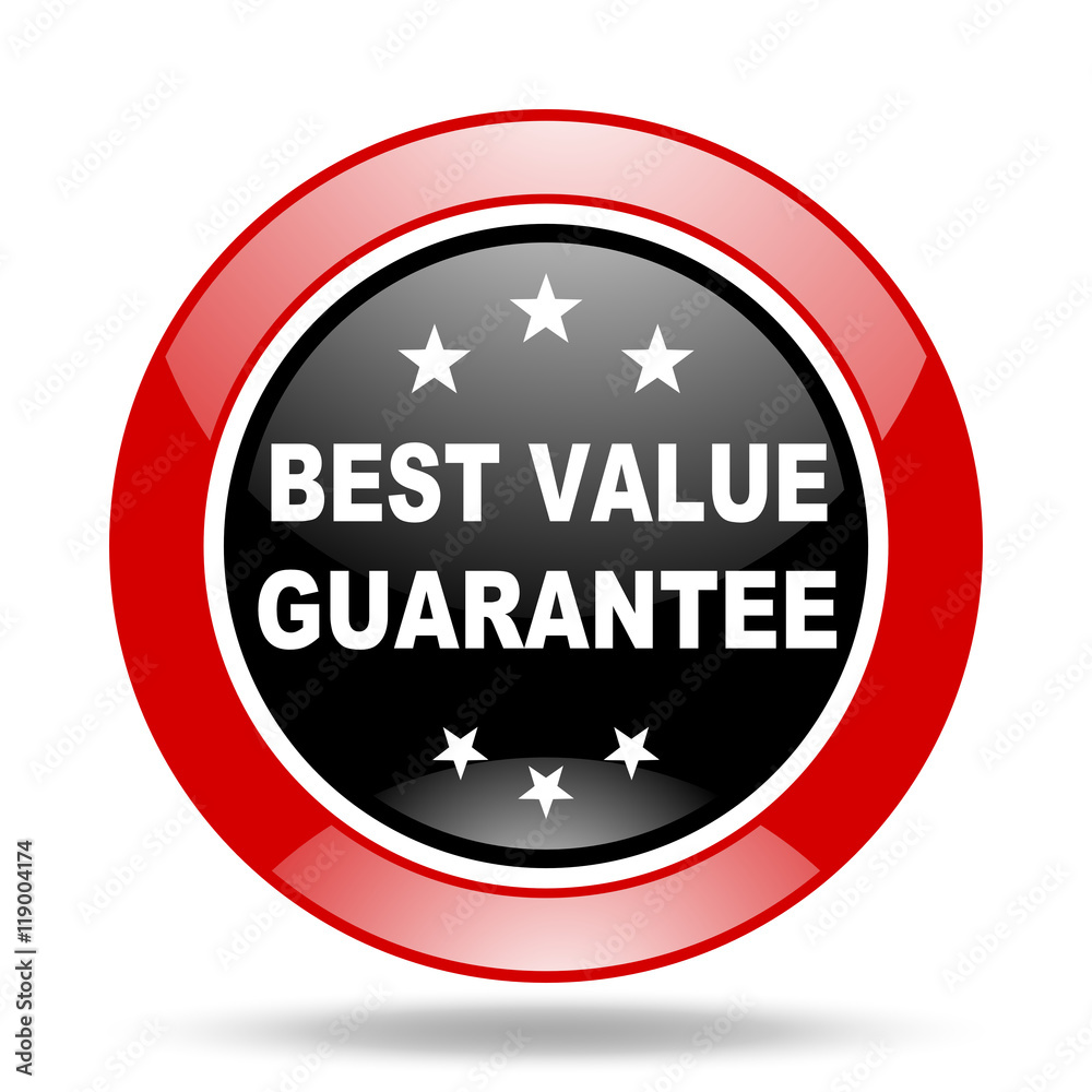 best value guarantee red and black web glossy round icon best value guarantee red and black web glossy round icon