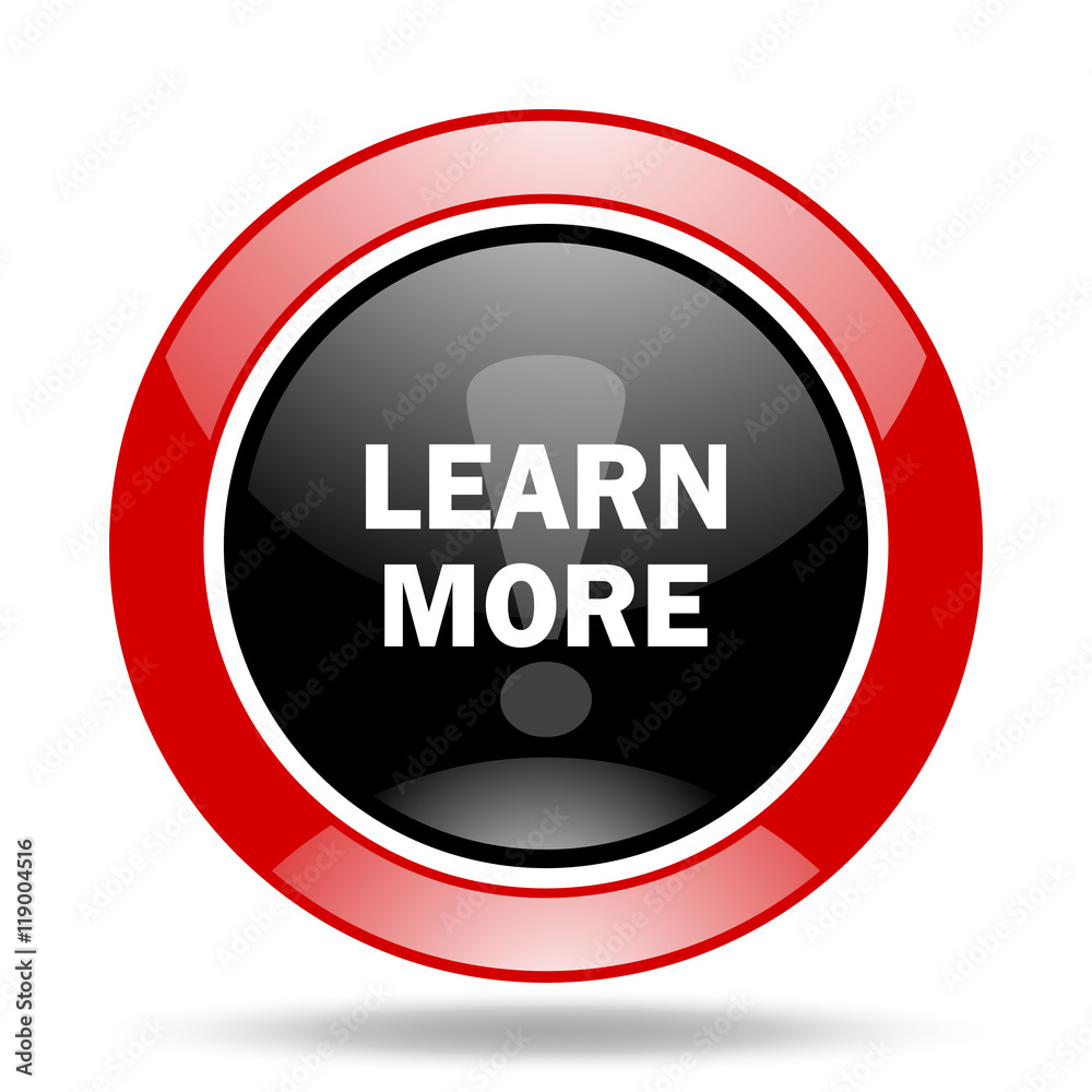 learn more red and black web glossy round icon learn more red and black web glossy round icon