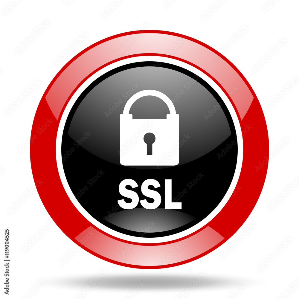 ssl red and black web glossy round icon ssl red and black web glossy round icon