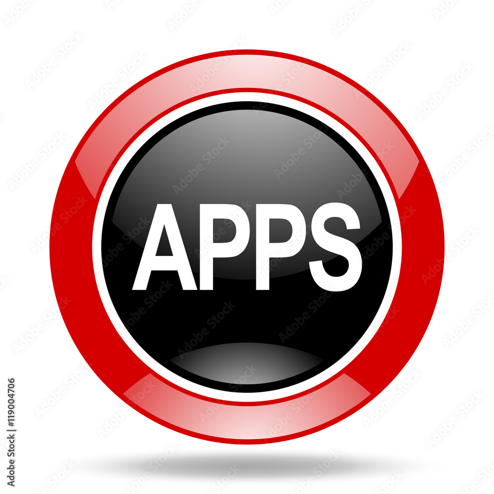 apps red and black web glossy round icon apps red and black web glossy round icon