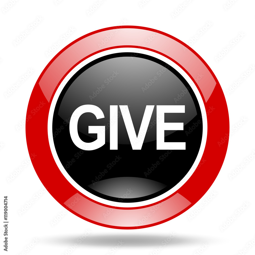 give red and black web glossy round icon give red and black web glossy round icon