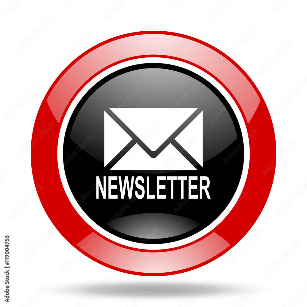 newsletter red and black web glossy round icon newsletter red and black web glossy round icon