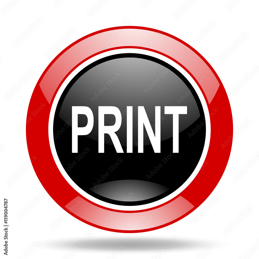 print red and black web glossy round icon print red and black web glossy round icon