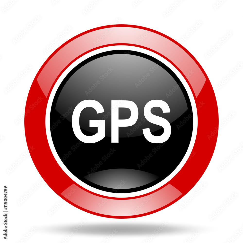 gps red and black web glossy round icon gps red and black web glossy round icon