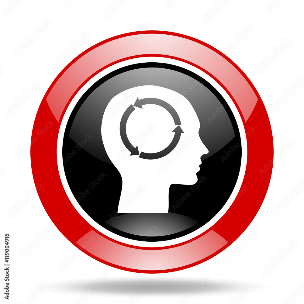 head red and black web glossy round icon head red and black web glossy round icon