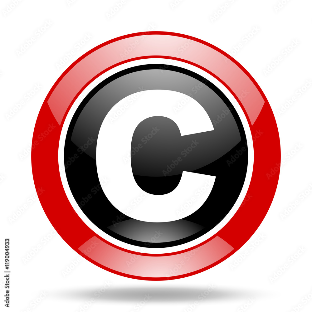 copyright red and black web glossy round icon copyright red and black web glossy round icon