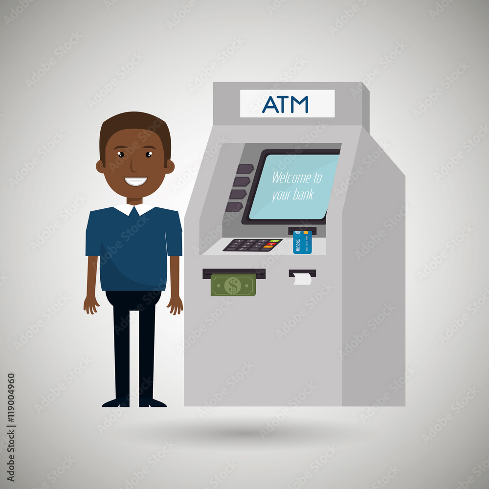 man atm money credit vector illustration eps 10 man atm money credit vector illustration eps 10