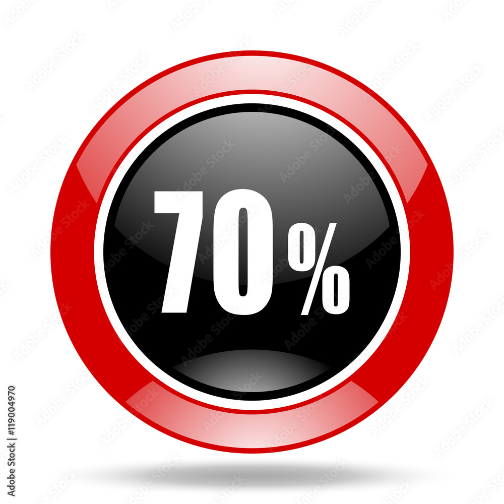 70 percent red and black web glossy round icon 70 percent red and black web glossy round icon
