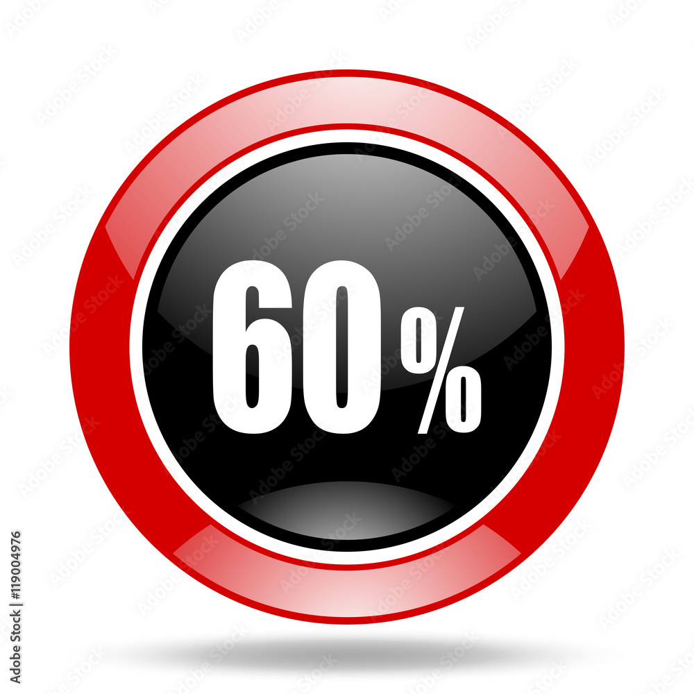 60 percent red and black web glossy round icon 60 percent red and black web glossy round icon