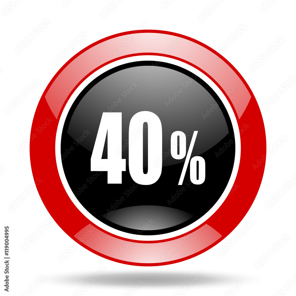 40 percent red and black web glossy round icon 40 percent red and black web glossy round icon