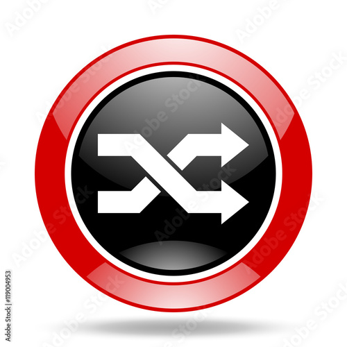 aleatory red and black web glossy round icon