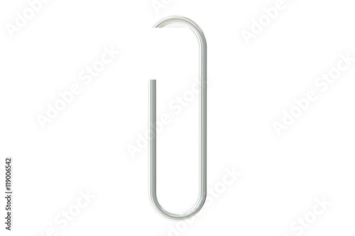 paperclip and paper, 3D rendering